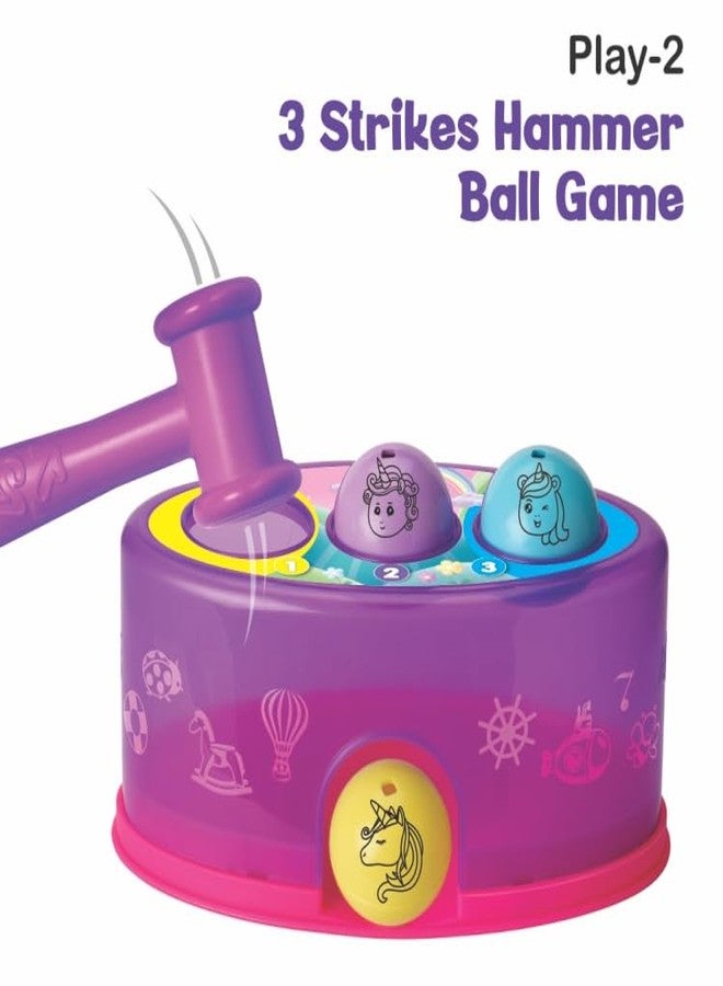 توي ميت مجموعة هدايا توي ميت يونيكورن بلاي تايم المكونة من 24 قطعة - ألعاب تعليمية للأطفال الصغار من عمر 12 إلى 36 شهرًا، برج تكديس، لعبة فرز الأشكال ولعبة مطرقة باوند-أ-بول، مجموعة ألعاب تعليمية للأطفال بتصميم يونيكورن - Image 4